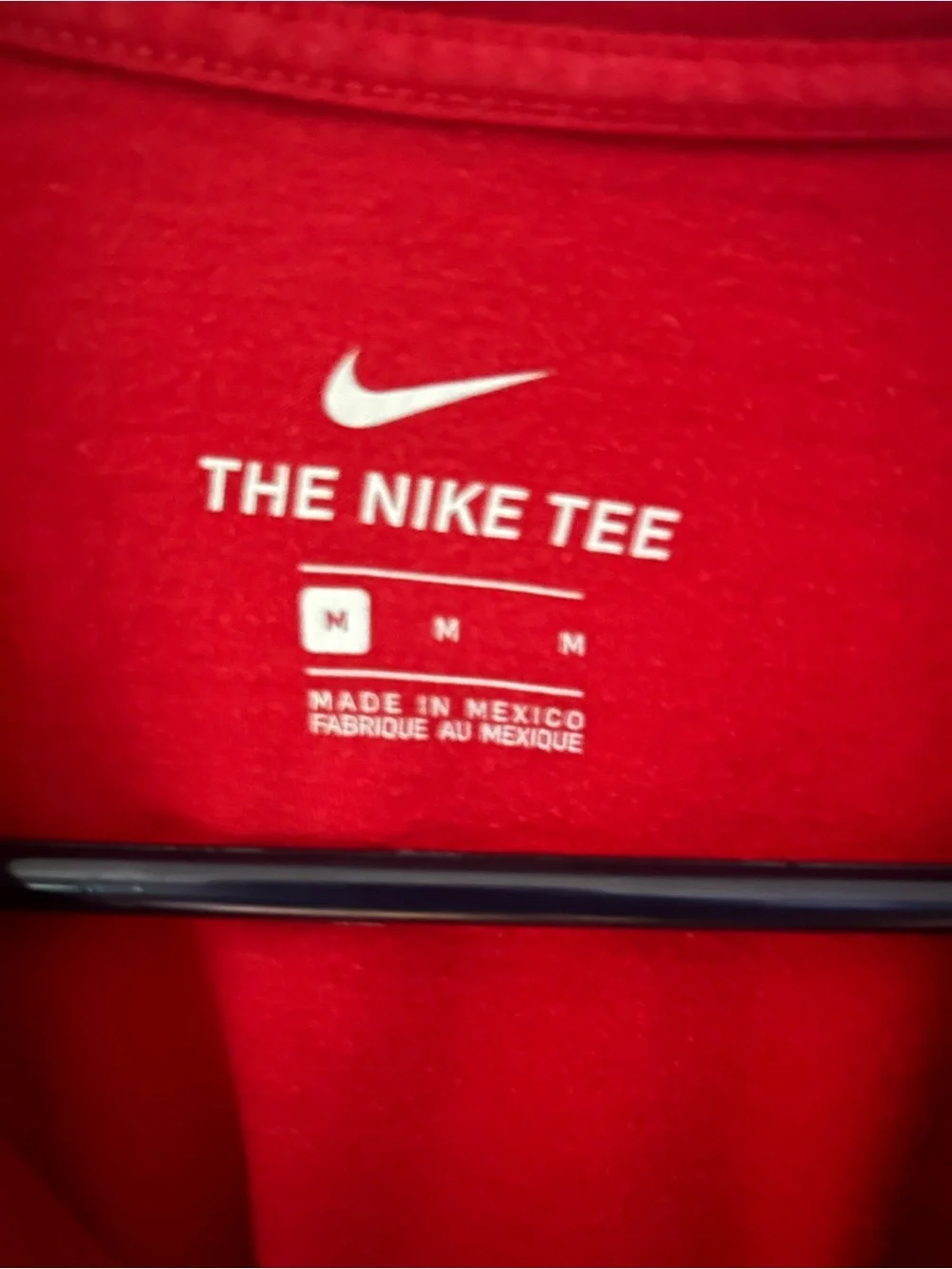 Nike Red Tee with Navy and White Logo
